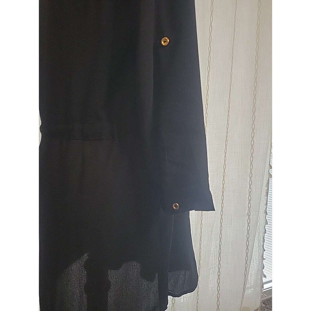 Haute Monde Lightweight Utility Style Dress Black Gold Hardware Pockets Medium - Picture 5 of 14
